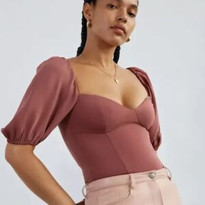 Aritzia | Wilfred Novella Blouse in Dusty Rose Size XS Bustier with Side Zipper